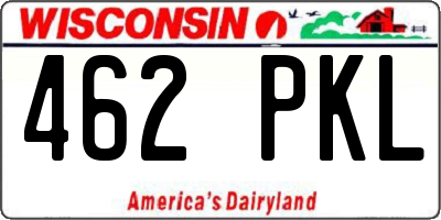 WI license plate 462PKL