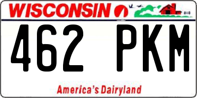 WI license plate 462PKM