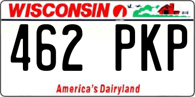 WI license plate 462PKP