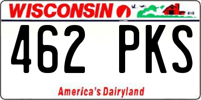 WI license plate 462PKS
