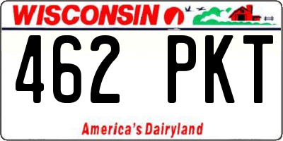 WI license plate 462PKT
