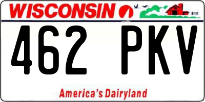 WI license plate 462PKV
