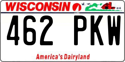 WI license plate 462PKW