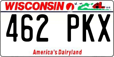 WI license plate 462PKX