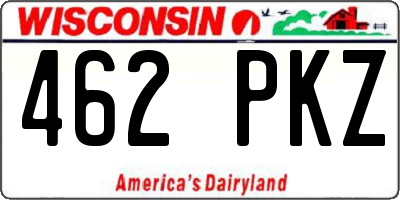 WI license plate 462PKZ