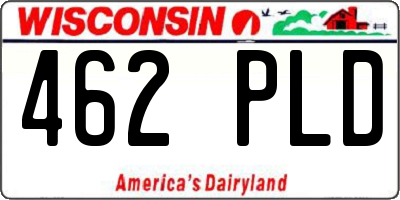 WI license plate 462PLD