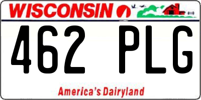 WI license plate 462PLG