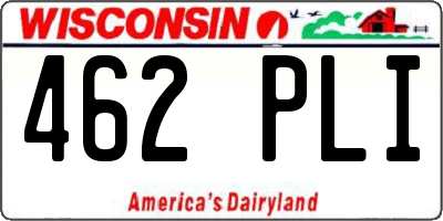WI license plate 462PLI