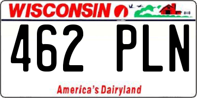 WI license plate 462PLN