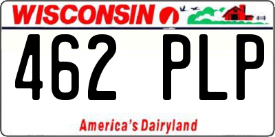 WI license plate 462PLP