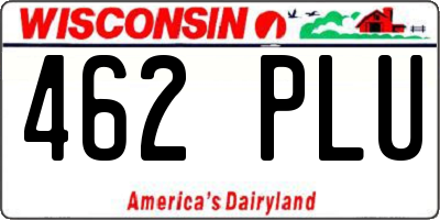 WI license plate 462PLU