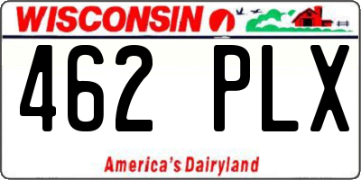 WI license plate 462PLX