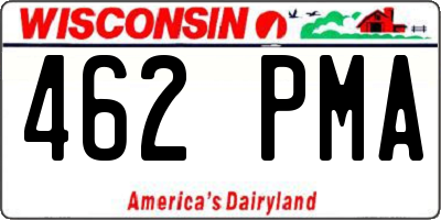 WI license plate 462PMA