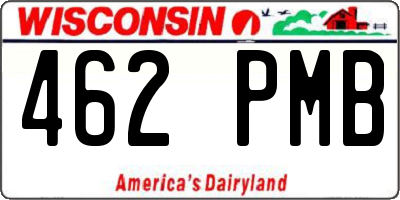 WI license plate 462PMB