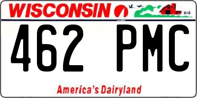 WI license plate 462PMC