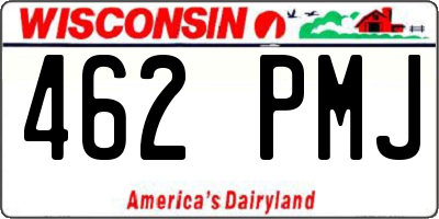 WI license plate 462PMJ