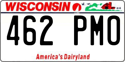 WI license plate 462PMO