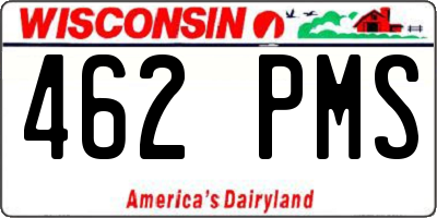 WI license plate 462PMS