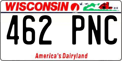 WI license plate 462PNC