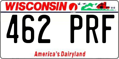 WI license plate 462PRF