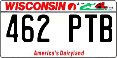 WI license plate 462PTB