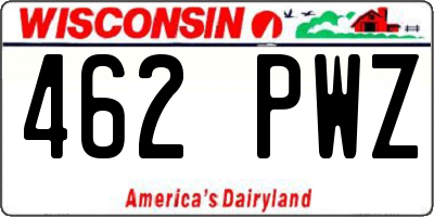 WI license plate 462PWZ