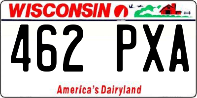 WI license plate 462PXA