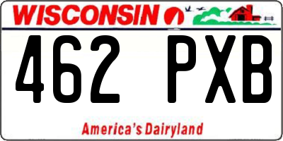 WI license plate 462PXB