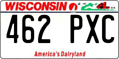 WI license plate 462PXC