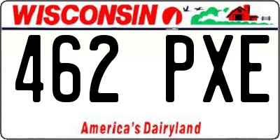 WI license plate 462PXE