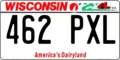 WI license plate 462PXL