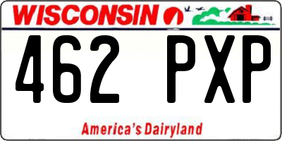 WI license plate 462PXP