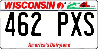 WI license plate 462PXS