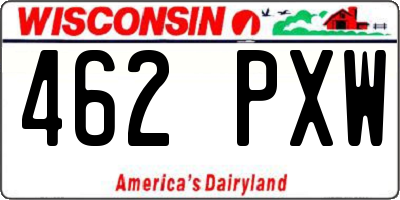 WI license plate 462PXW