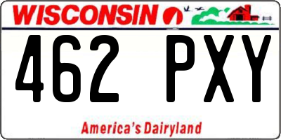 WI license plate 462PXY