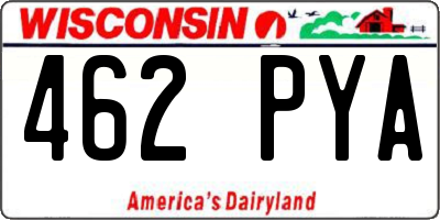 WI license plate 462PYA