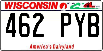 WI license plate 462PYB