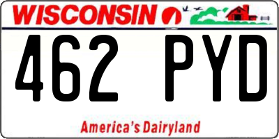 WI license plate 462PYD
