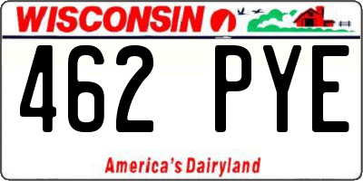 WI license plate 462PYE