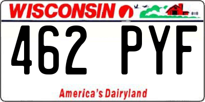 WI license plate 462PYF