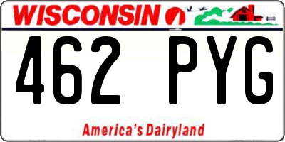 WI license plate 462PYG