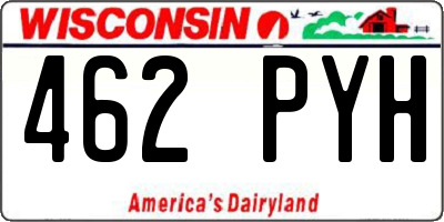 WI license plate 462PYH