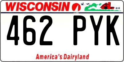 WI license plate 462PYK