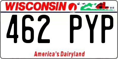 WI license plate 462PYP