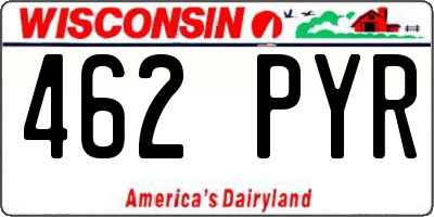WI license plate 462PYR