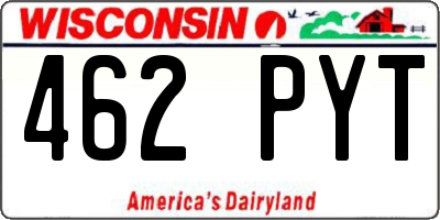 WI license plate 462PYT