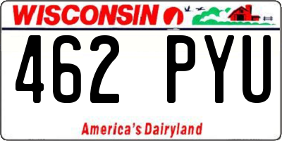 WI license plate 462PYU