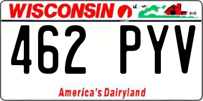 WI license plate 462PYV
