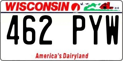 WI license plate 462PYW