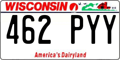 WI license plate 462PYY